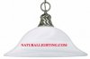 Hanging Pendant Fixture Alabaster Glass Dome Brushed Nickel (HPENBN3)