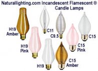  Flamescent, Sparklelite Candle Lamps, Satin and Clear Finish
