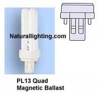 Vita-Lite Quad Replacement PL13 Watt, 2 pin, Full Spectrum (# NLPL1355)