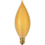 Satin Finish Amber, Candelabra Base, 25 Watt, Candle Lamp (# CL25AC)